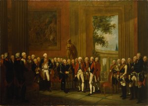 Recepción para el Duque de York en Sanssouci, c.1785 de Edward Francis Cunningham